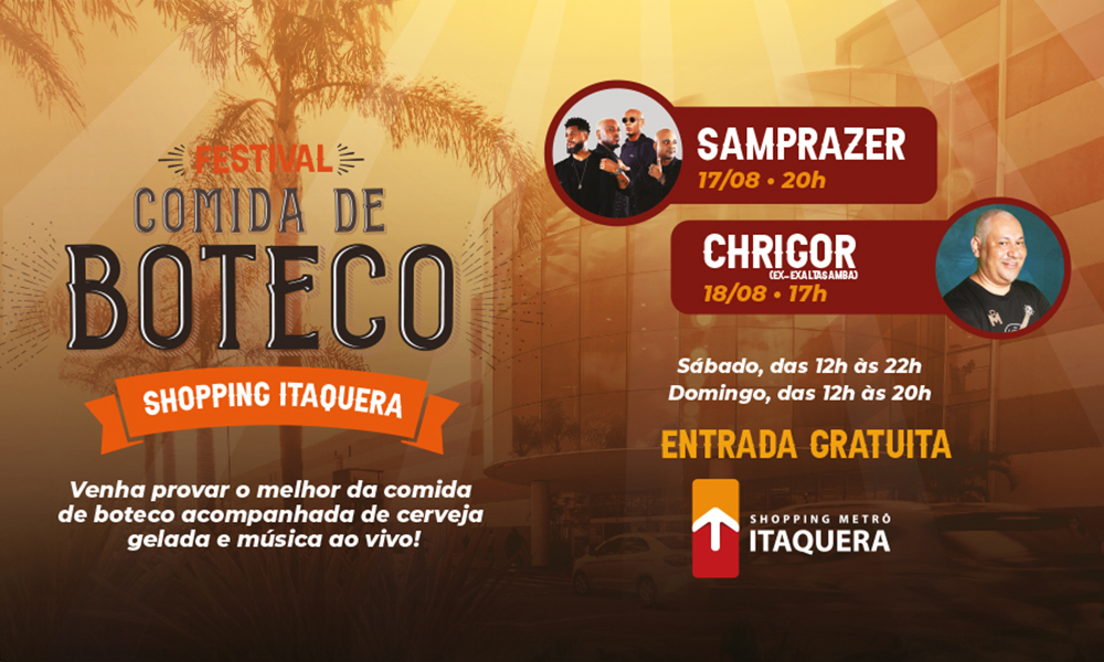 Leia mais sobre o artigo Festival Comida de Boteco em São Paulo terá shows gratuitos de Samprazer e Chrigor