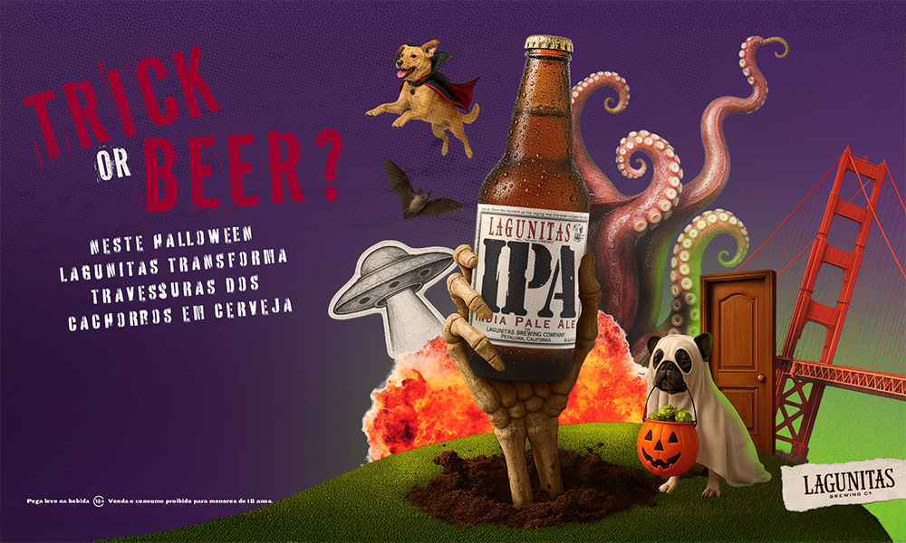 Leia mais sobre o artigo Lagunitas celebra Halloween com travessuras caninas e presenteia tutores