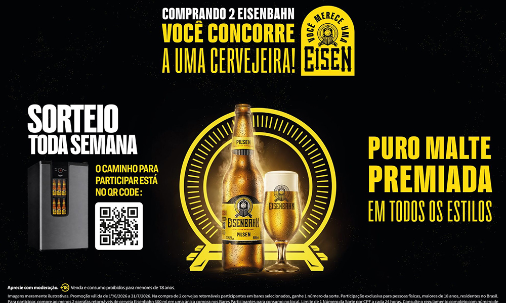 No momento, você está visualizando Eisenbahn e Amstel promovem ação em Bares com terceira cerveja grátis e sorteio de cervejeira