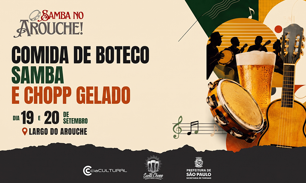 Samba no Arouche: 2ª edição terá 3 atrações nos dias 19 e 20/09